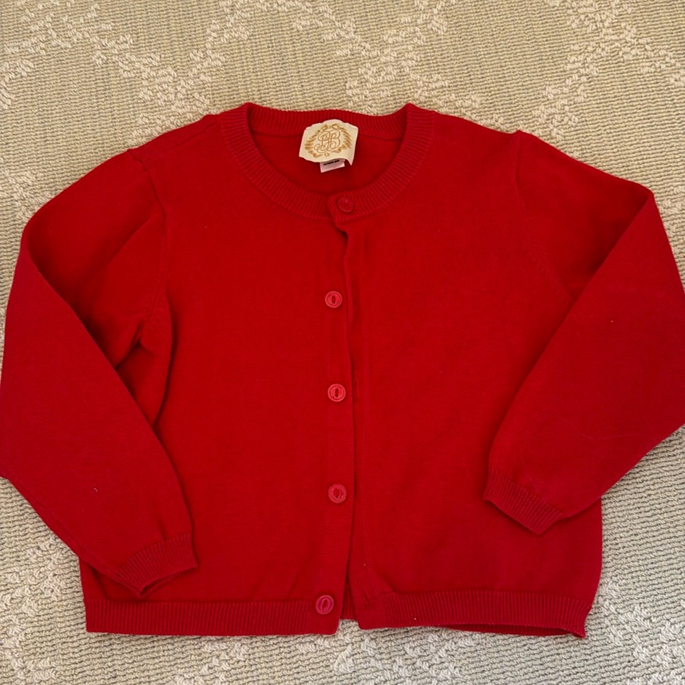 TBBC Cambridge Cardigan, 4T, EUC, Richmond Red